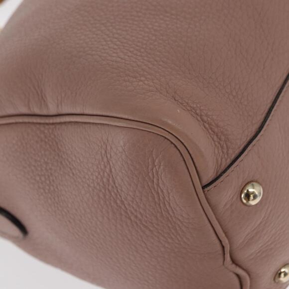 GUCCI Bamboo Hand Bag Leather 2way Pink Gold 353124 Auth ka1138 - Picture 15 of 16